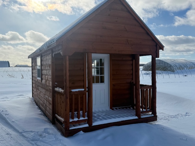Mountain View Structures - Winter cabin with porch